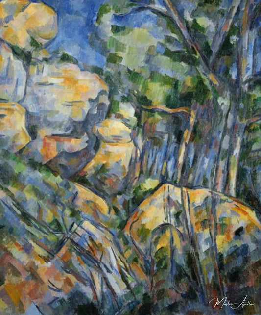 Rochers pres des grottes - Paul Cézanne - Reproductions de tableaux et peintures haut de gamme