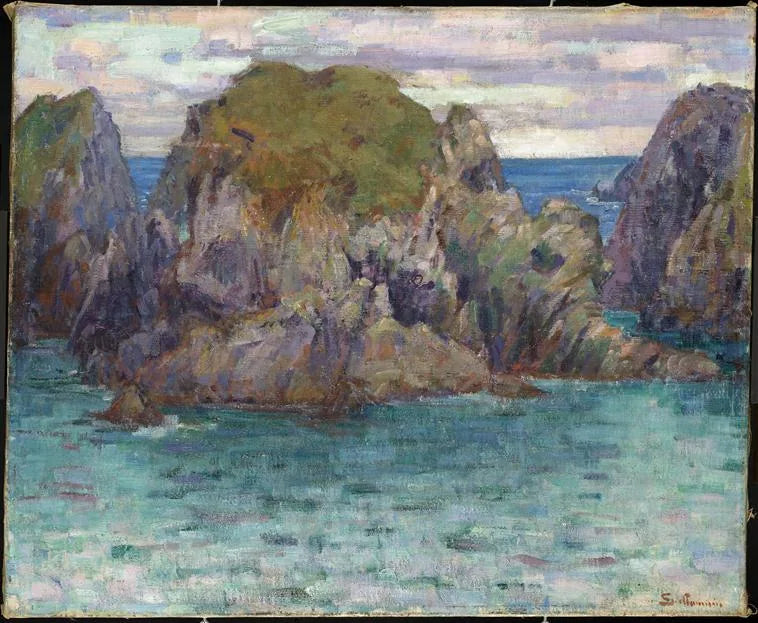 Roccher på bretonske kysten; Goulphar, Belle-Île - Armand Guillaumin