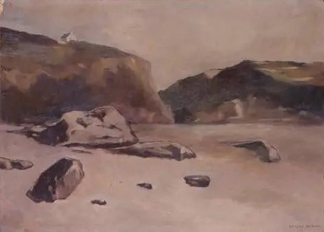 Rochers på stranden - Odilon Redon