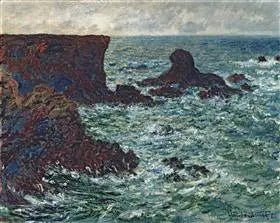Roches à Port-Coton, le Lion Rock, Belle Ile - Claude Monet image 1 reproduction de peinture à l’huile