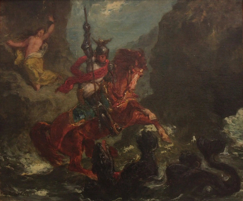 Roger som frigjør Angélique - Eugène Delacroix