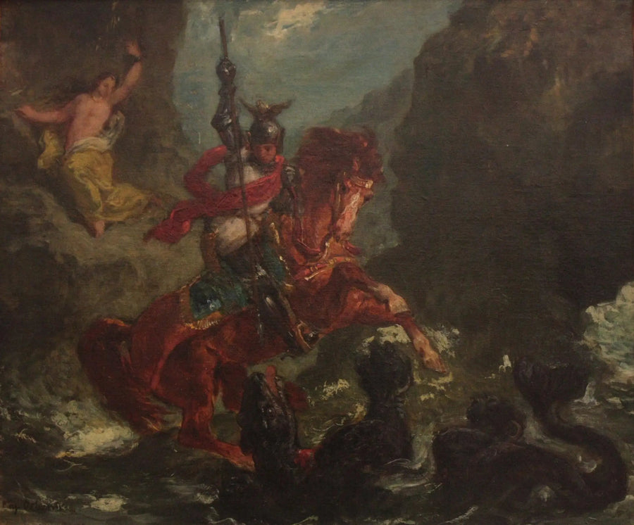 Roger som frigjør Angélique - Eugène Delacroix