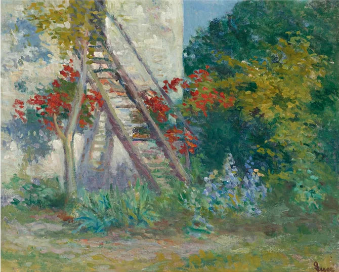 Rolleboise, verkstedets trapp - Maximilien Luce