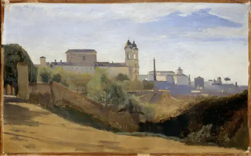 Roma, Monte Pincio og Treenigheten på fjellene, sett fra hagene til Frankrikes akademi - Jean-Baptiste Camille Corot