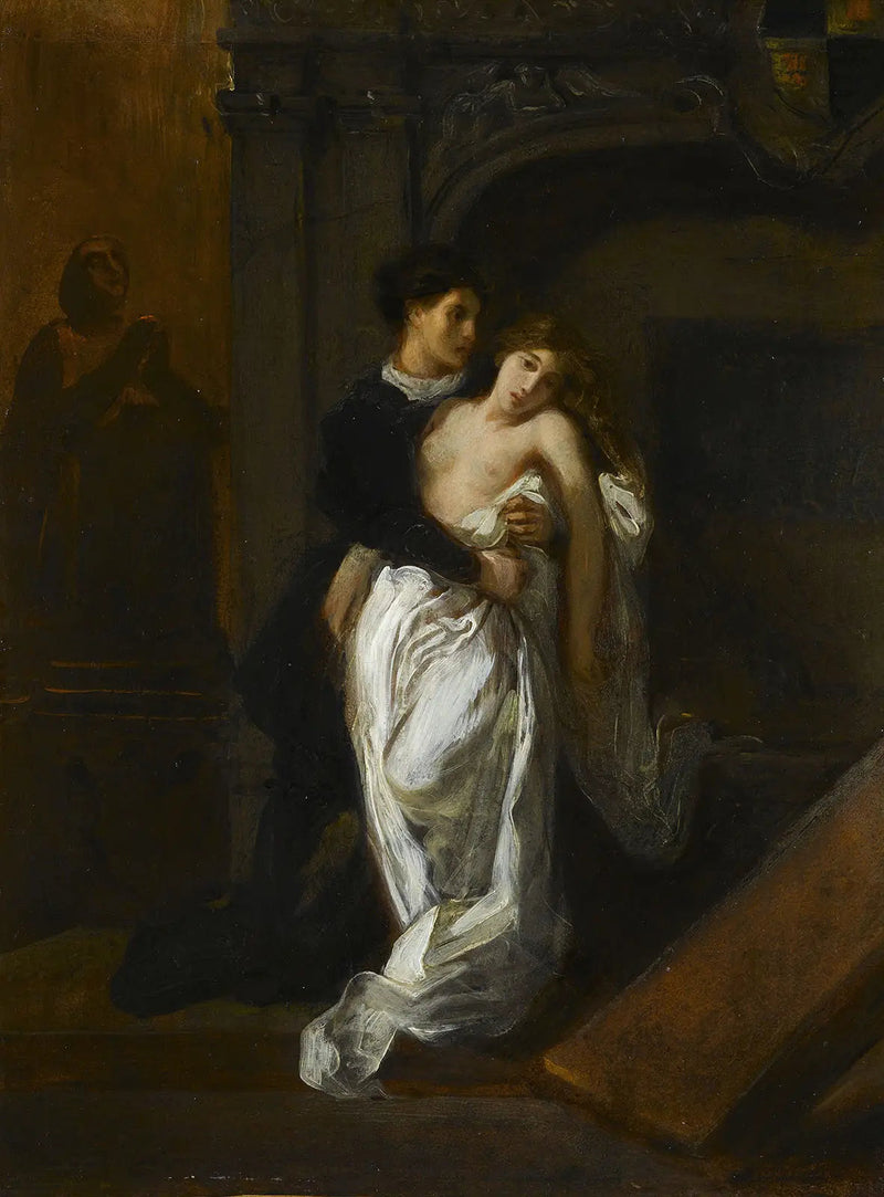 Romeo og Julie ved Capulet-graven - Eugène Delacroix