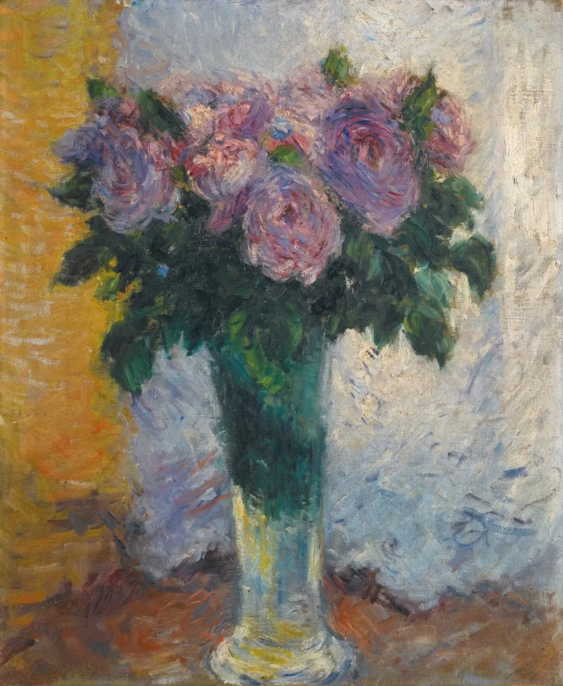 Roser i en vase - Gustave Caillebotte