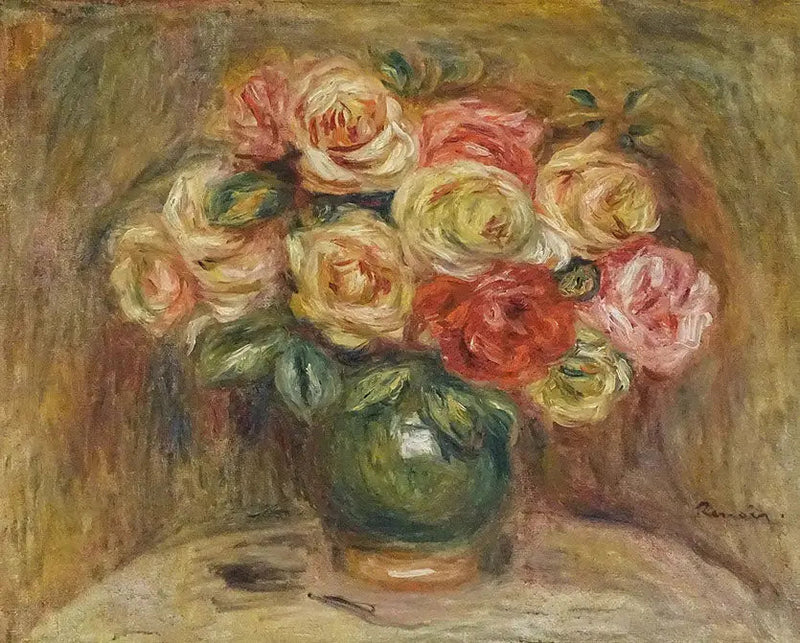 Roser i en vase - Pierre-Auguste Renoir