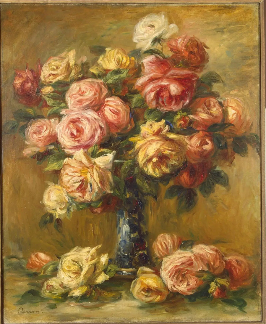 Roser i en vase - Pierre-Auguste Renoir