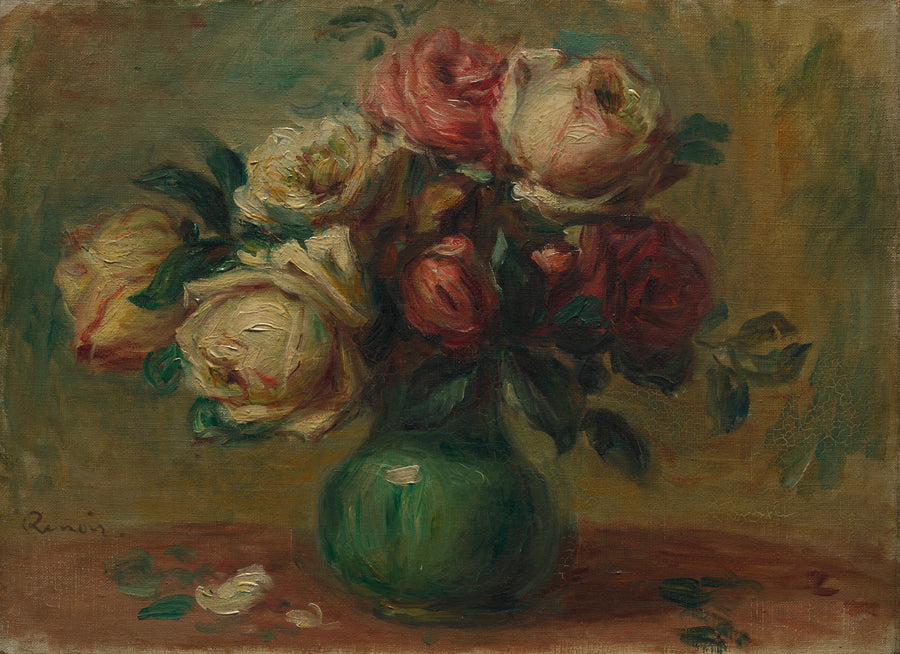 Roser i en vase - Pierre-Auguste Renoir