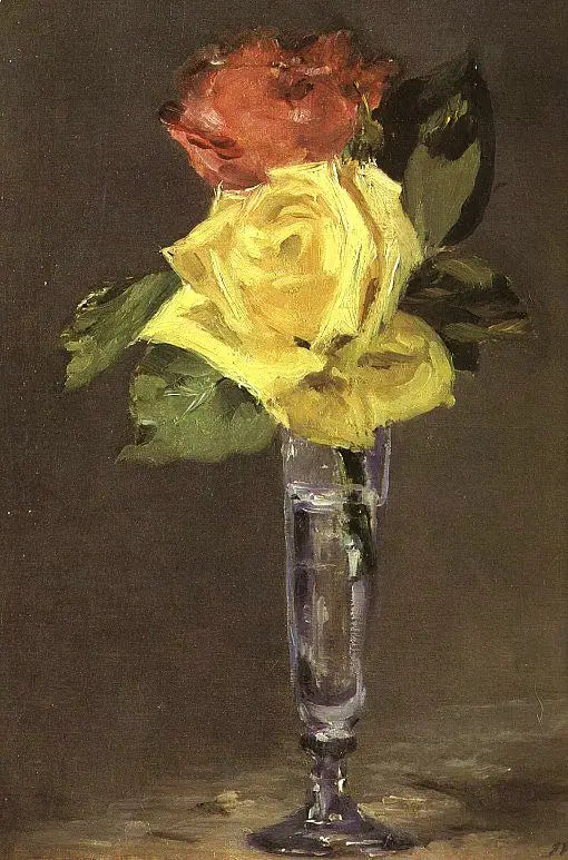 Roser i et champagneglass - Édouard Manet