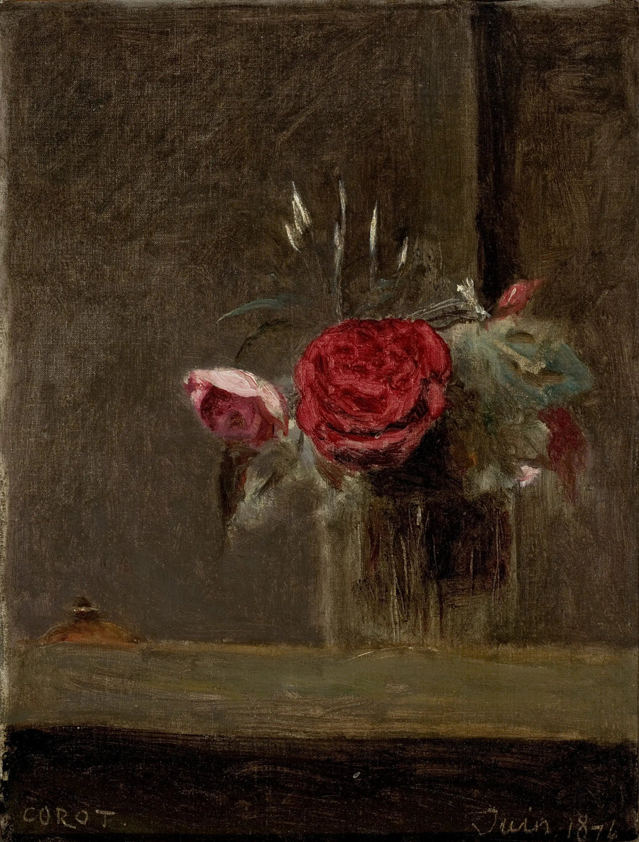 Roser i et glass - Jean-Baptiste Camille Corot