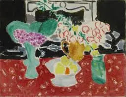 Reproduction du tableau « Roses de Noël et saxifrage - Henri Matisse » par Alpha Reproduction en peinture à l’huile