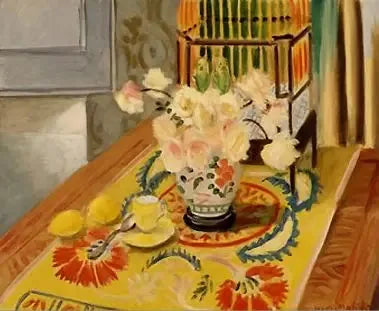 Gule roser med bur for parakitter - Henri Matisse