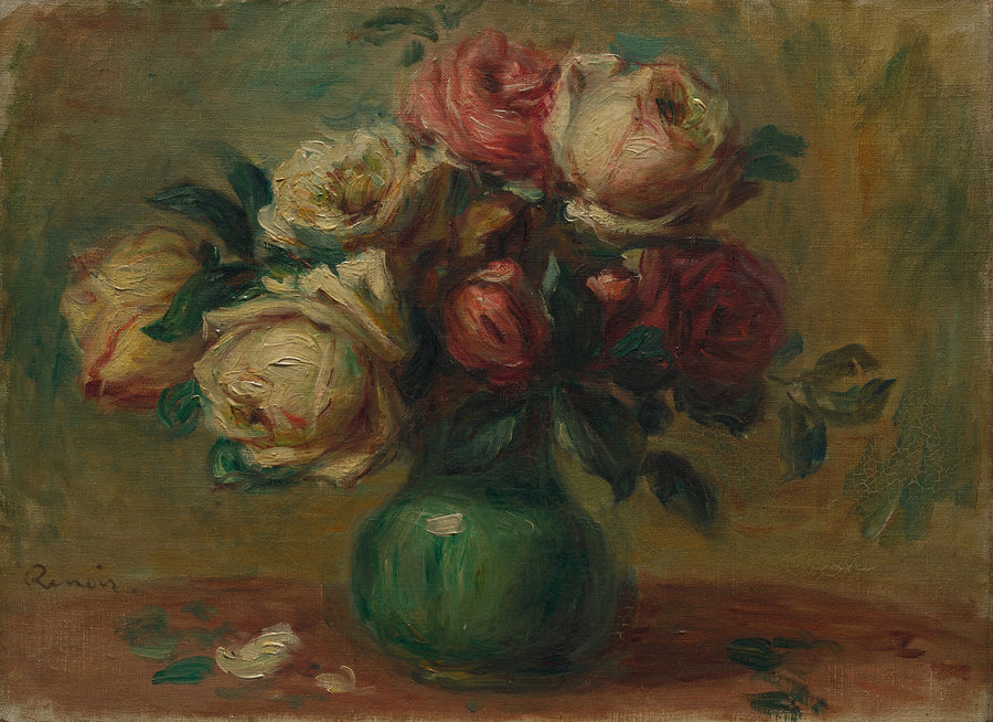 Roser i en vase - Pierre-Auguste Renoir