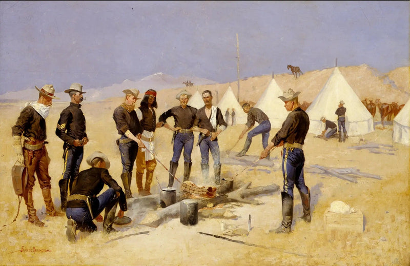 Julebiffsteking i en kavaleristleir - Frederic Remington

Source:
Rôtir le bœuf de Noël dans un camp de cavalerie - Frederic Remington
