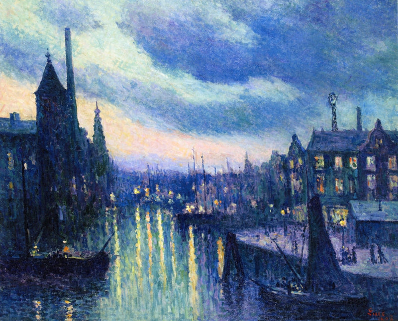 Rotterdam, nattestemning (La Schie) - Maximilien Luce