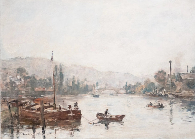 Rouen - Kysten Sainte-Catherine, morgenens tåke - Eugène Boudin
