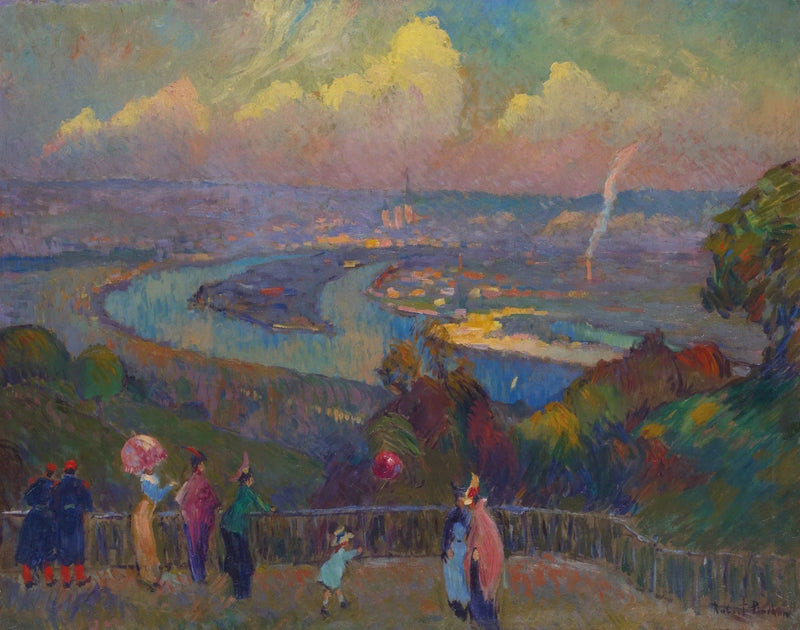 Rouen, Seinen, utsikt fra høydene i Caudebec - Robert Antoine Pinchon
