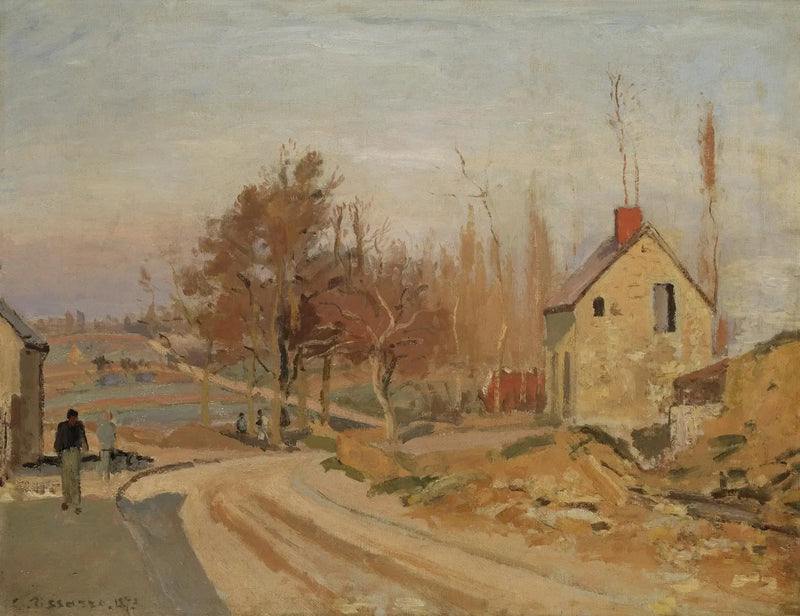 Rute fra Osny til Pontoise, hvit frost - Camille Pissarro