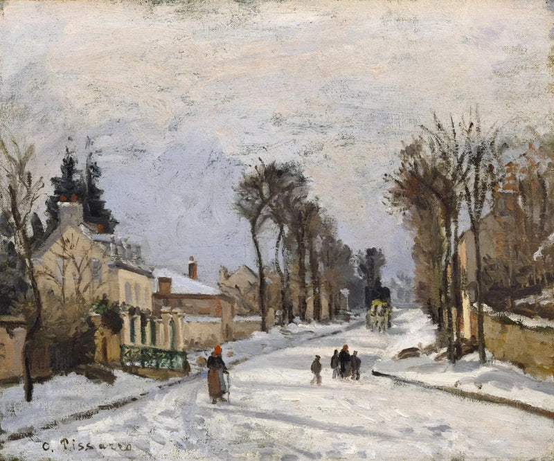 Rute fra Versailles til Louveciennes, snødeffekt - Camille Pissarro