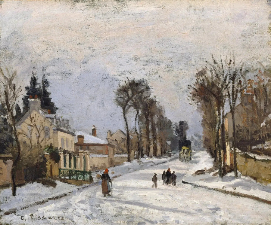 Rute fra Versailles til Louveciennes, snødeffekt - Camille Pissarro