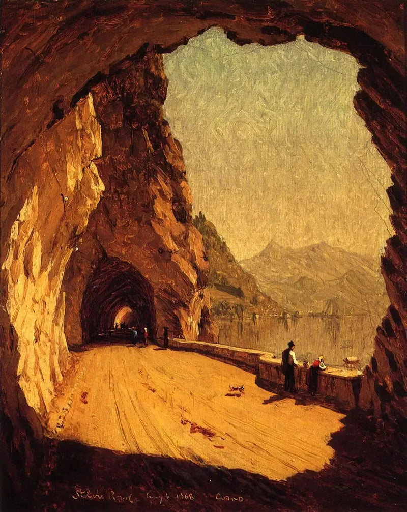 Stelvio-vei ved bredden av Comosjøen - Sanford Robinson Gifford