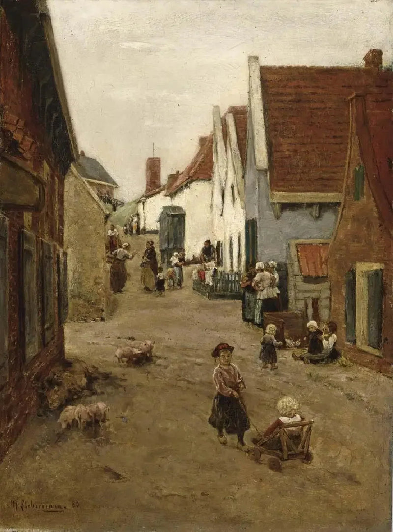 Vei til den nederlandske landsby / gate i Zandvoort - Max Liebermann