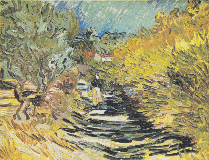 En vei i Saint-Rémy med en kvinnelig figur - Vincent van Gogh