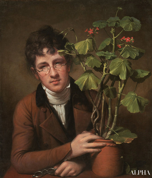 Rubens Peale avec un géranium, 1801 - Rembrandt Peale - Reproductions de tableaux et peintures haut de gamme