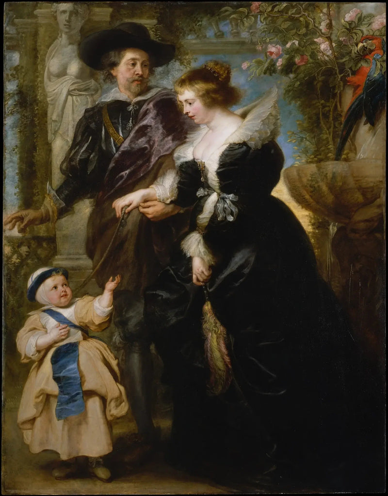 Rubens, hans kone Hélène Fourment (1614-1673) og et av deres barn - Peter Paul Rubens