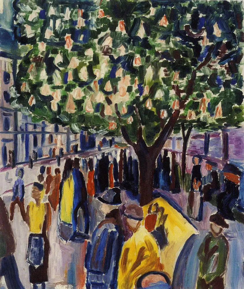 gate med kastanjetrær i blomst - Edvard Munch
