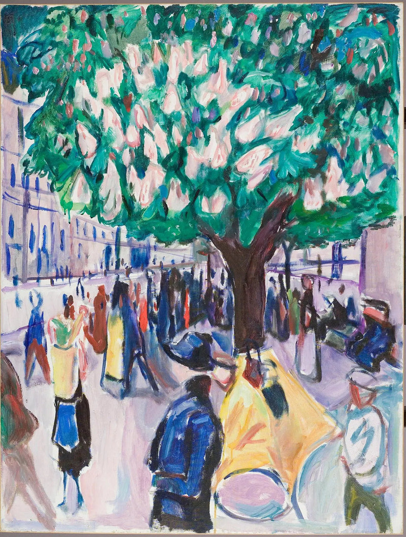 gate med kastanjetrær i blomst - Edvard Munch