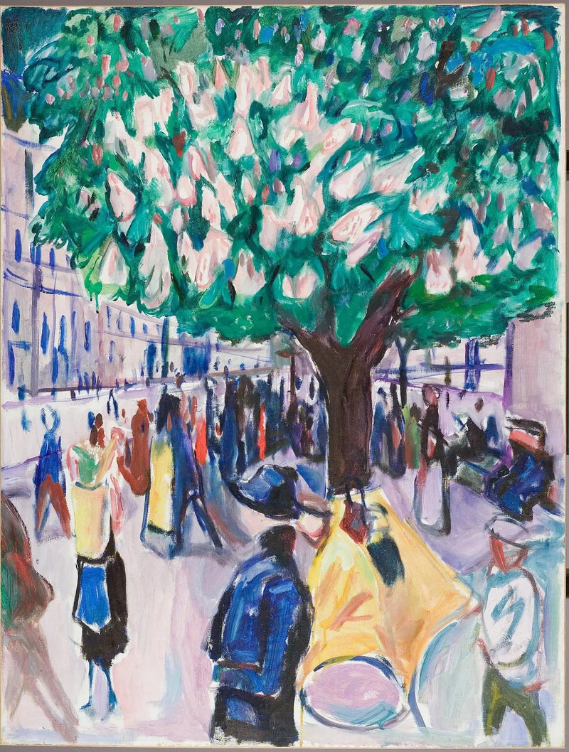 gate med kastanjetrær i blomst - Edvard Munch