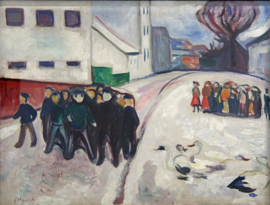 gate i en liten by i snøen - Edvard Munch
