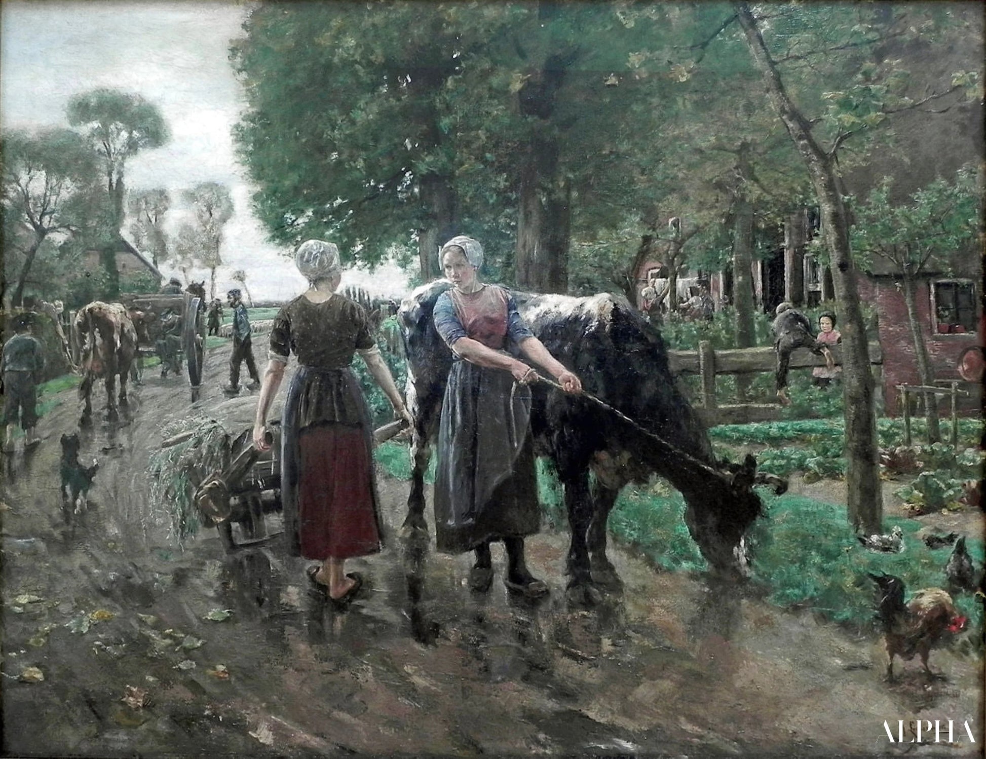 Nederlandsk landsbygate - Max Liebermann - Høykvalitets reproduksjoner av malerier og bilder