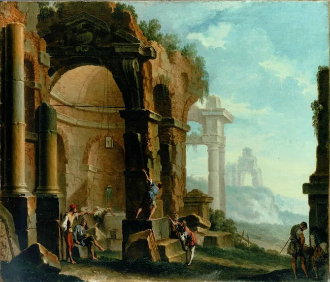 Antikke ruiner med figurer - Sebastiano Ricci