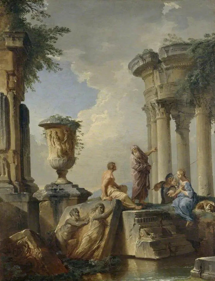 Ruiner med en profet og andre figurer - Giovanni Paolo Panini

Source:
Ruines avec un prophète et d'autres figures - Giovanni Paolo Panini