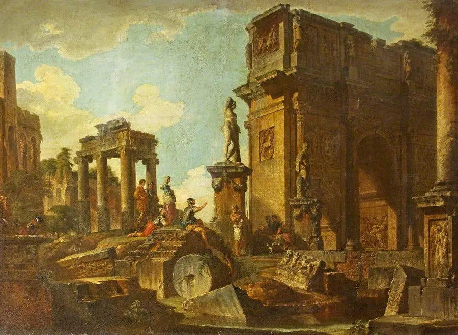 Klassiske ruiner med Konstantins bue - Giovanni Paolo Panini

Source:
Ruines classiques avec l'arc de Constantin - Giovanni Paolo Panini