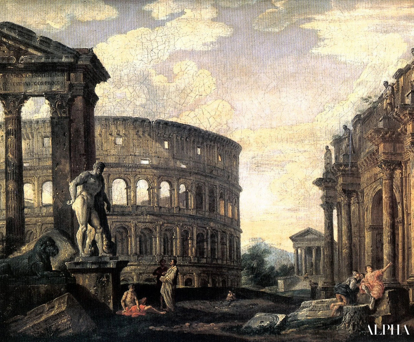 Antikke romerske ruiner - Giovanni Paolo Panini - Høykvalitets reproduksjoner av malerier og bilder