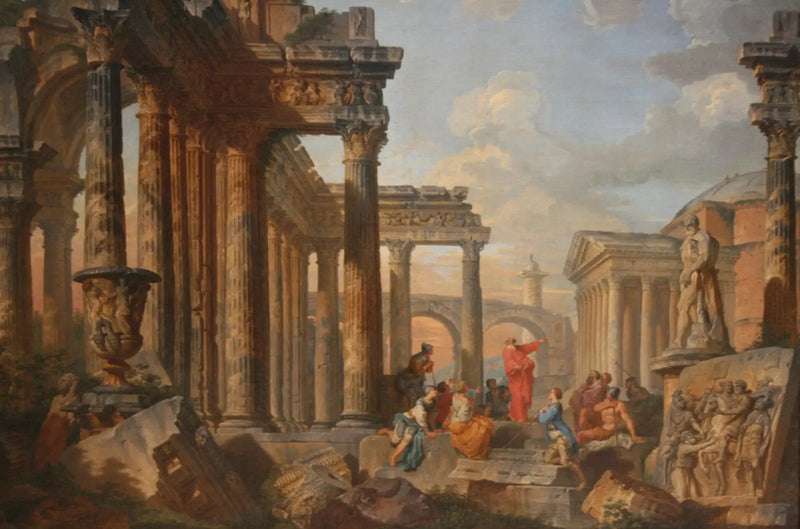 Romerske ruiner med en predikant - Giovanni Paolo Panini

Source:
Ruines romaines avec un prédicateur - Giovanni Paolo Panini