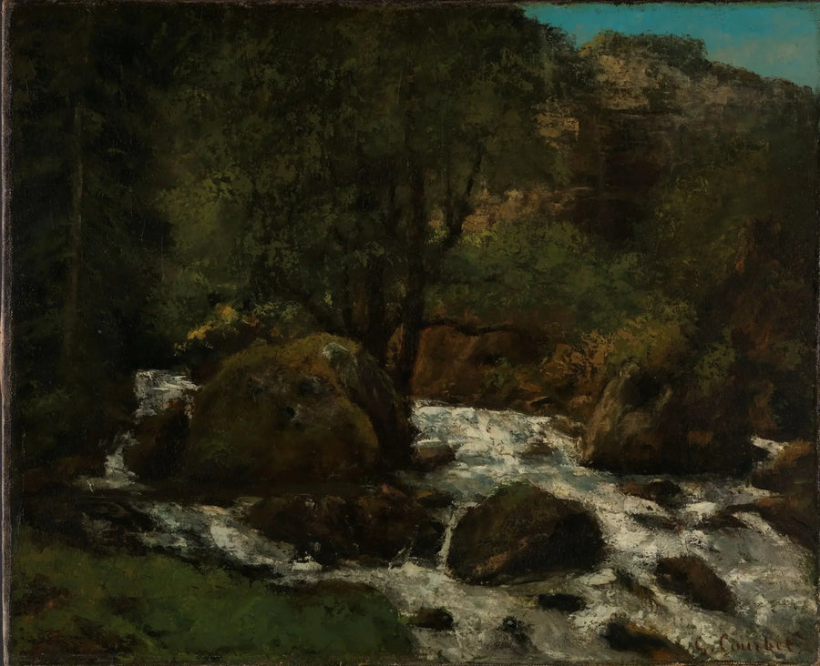 Elv i skogen, Jura - Gustave Courbet
