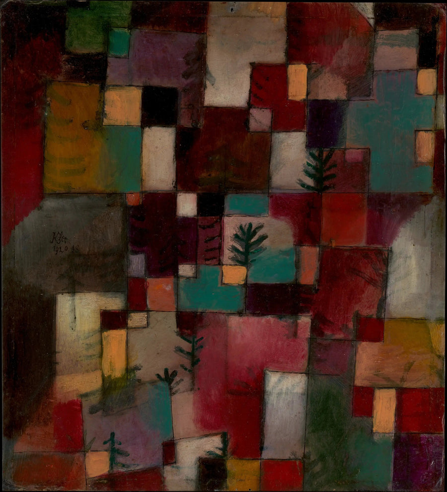 Røde-grønne og lilla-gule rytmer - Paul Klee