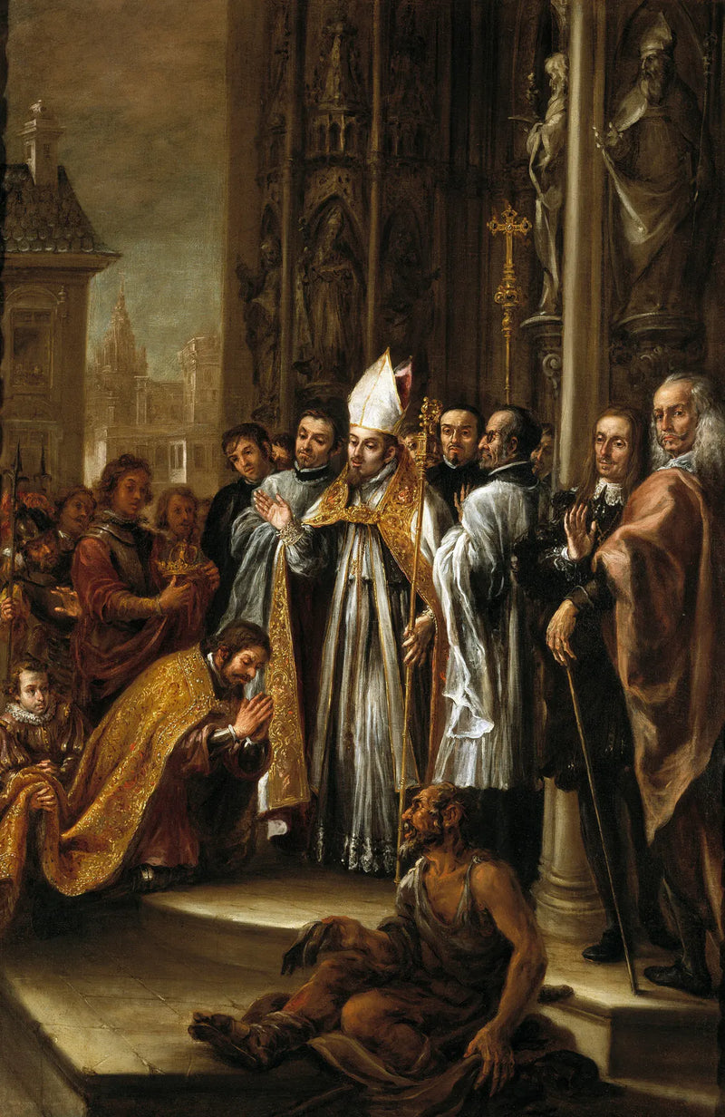 Saint Ambrosius absolver keiseren Theodosius - Juan de Valdés Leal