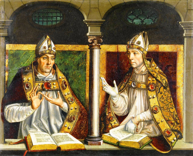 Saint Ambrosius og Saint Augustin - Pedro Berruguete