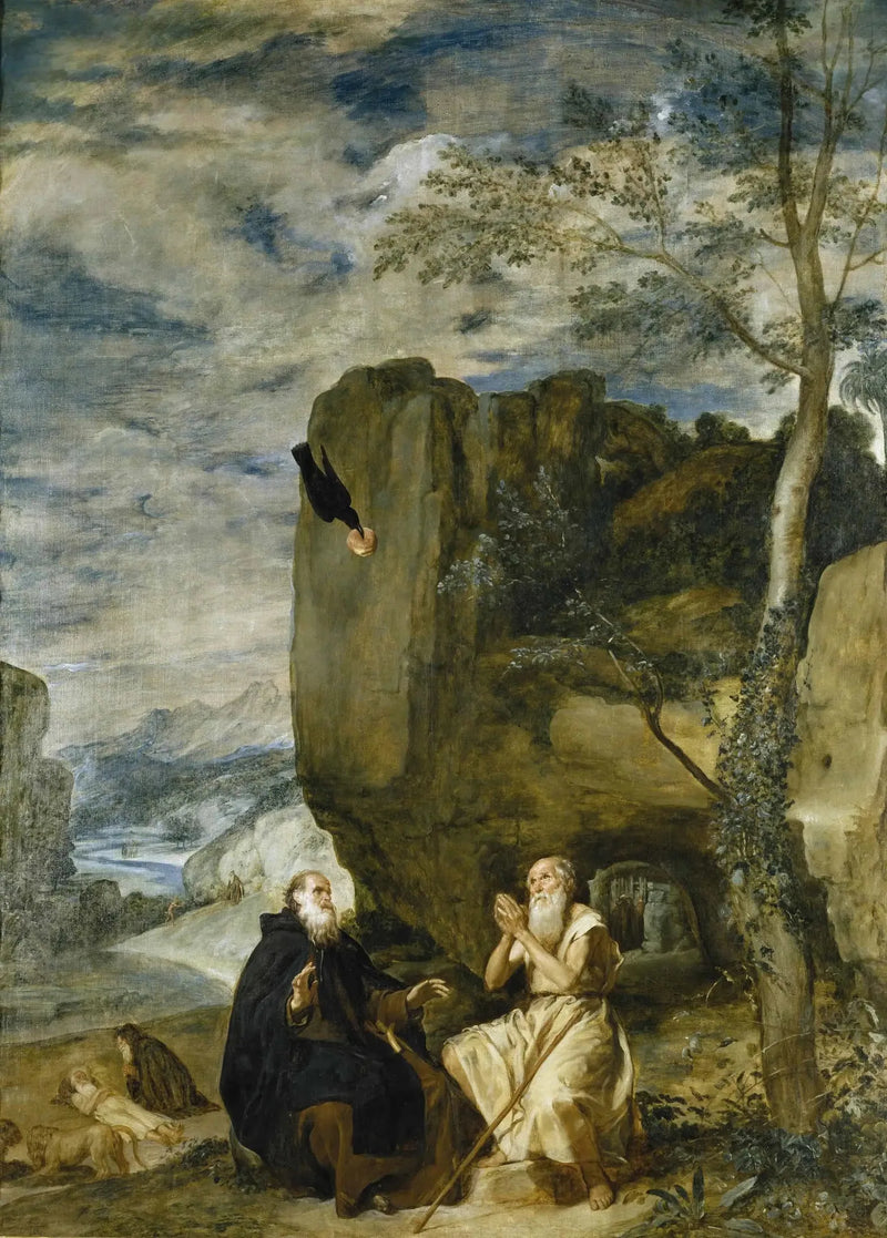 Saint Antoine Abbé og Saint Paul, den første eremitt - Diego Velázquez