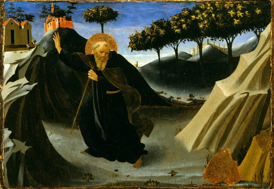 Saint Antoine Abbé unngår messingen - Fra Angelico

Source:
Saint Antoine Abbé évitant la messe d'or - Fra Angelico