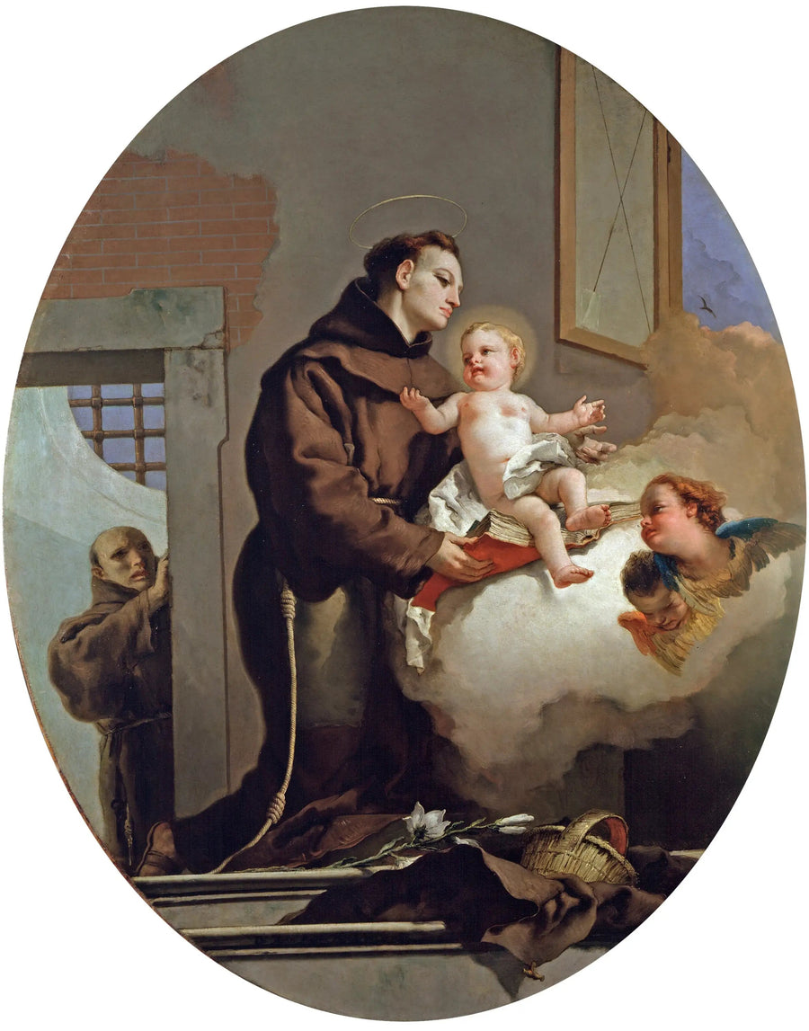 Saint Antoine de Padoue med Jesusbarnet - Giovanni Battista Tiepolo