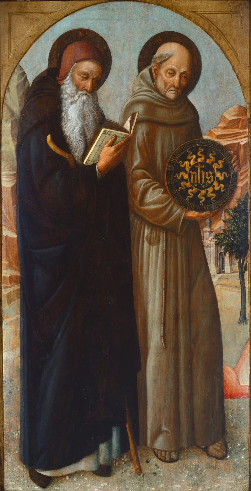 Saint Antoine l'abbé og Saint Bernardin av Siena - Iacopo Bellini