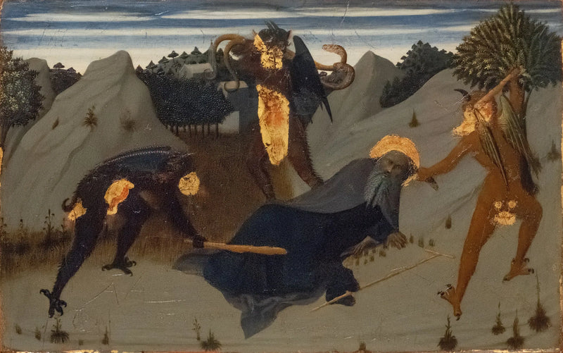 Saint Antoine forfulgt av demoner - Stefano di Giovanni (Sassetta)