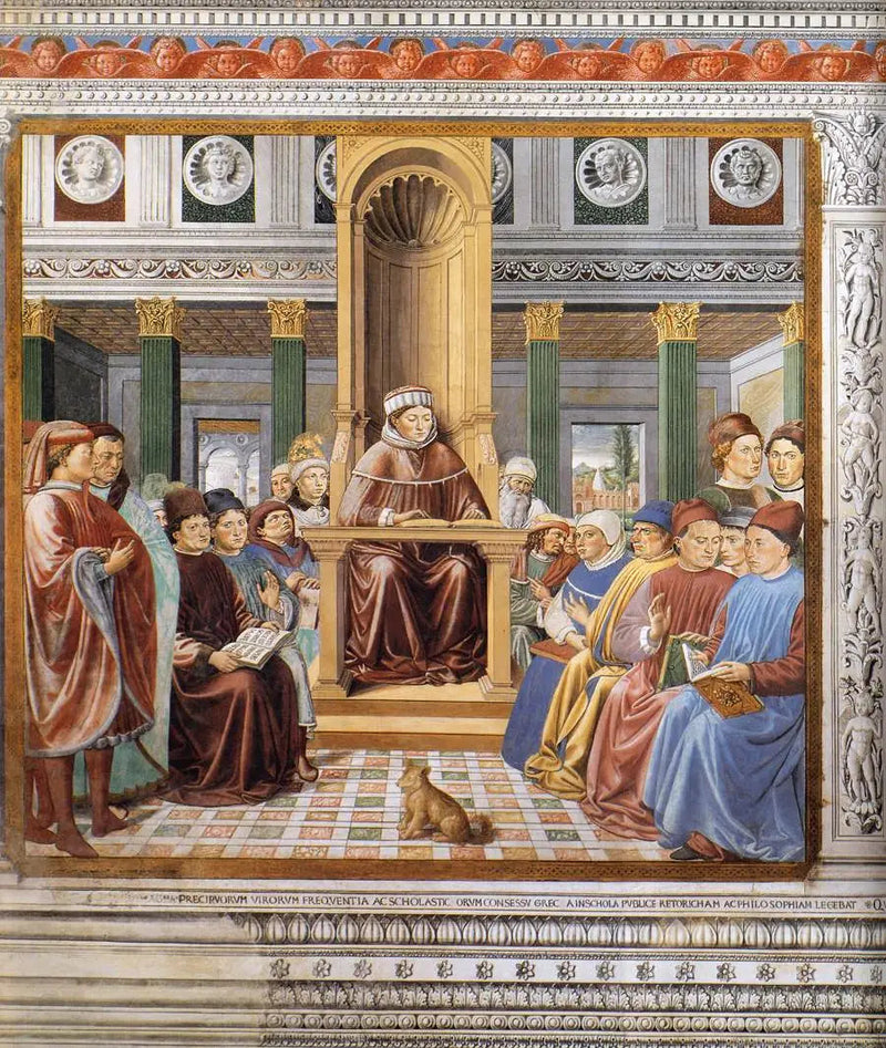 Saint Augustin underviser i Roma (scene 6, sørvegg) - Benozzo Gozzoli